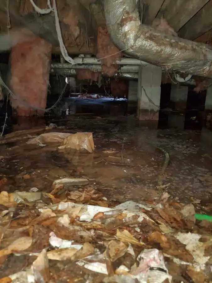 Crawl space flood assessment for Commercial Water Damage Restoration in Newington
